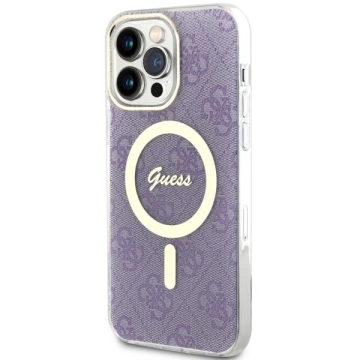 Guess GUHMP14XH4STU Phone Case for Apple iPhone 14 Pro Max 6.7" Purple/Purple Hardcase 4G MagSafe
