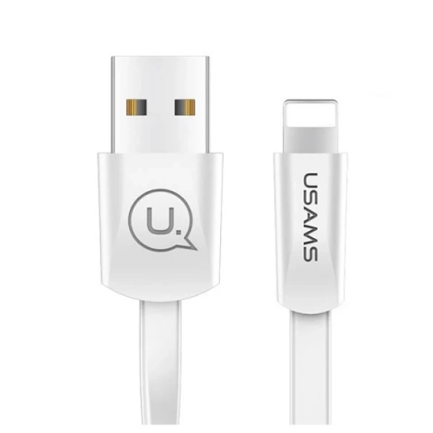 USAMS Kabel płaski U2 Lightning 1,2m biały