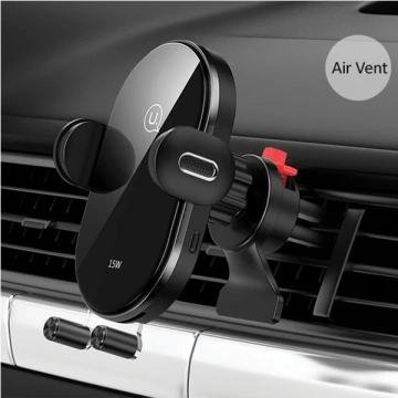 USAMS US-CD132 15W Automatický indukční držák telefonu do auta do ventilačních otvorů. CD132ZJ01 černá/černá