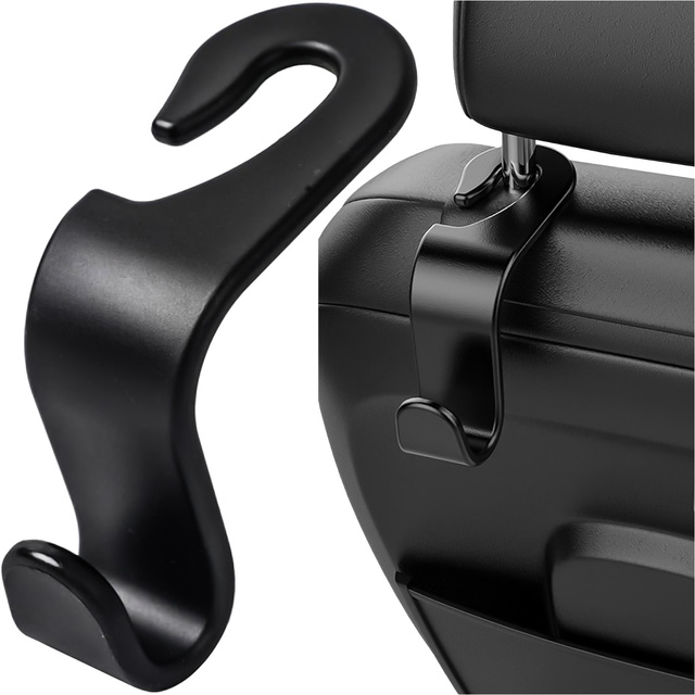 2x Hanger holder car hook for seat headrest car organizer hook Alogy Car Black