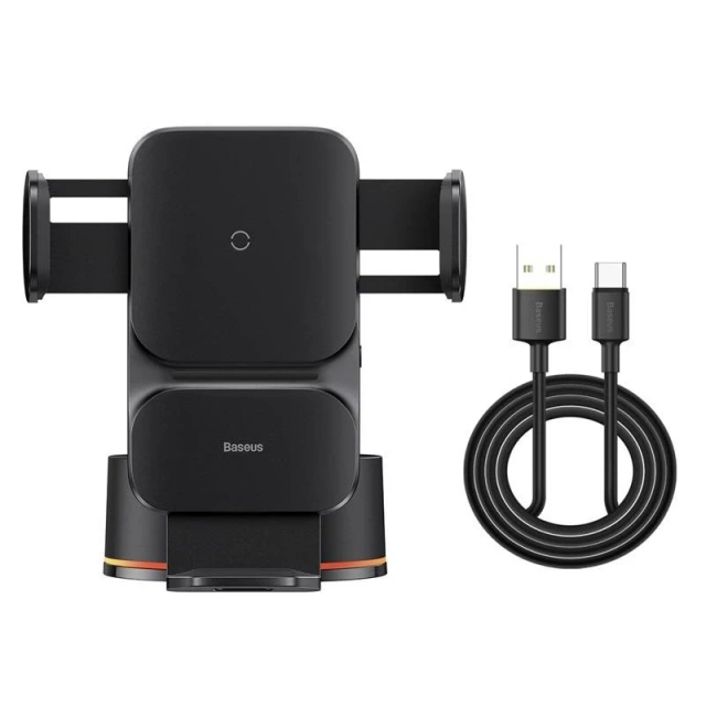 Baseus Wisdom automatic cockpit car holder with Qi inductive charger (black)