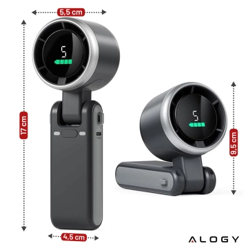 Stolný ventilátor stojaci ventilátor malé obehové čerpadlo s klipom bezdrôtové ručné 500mAh USB-C Alogy White