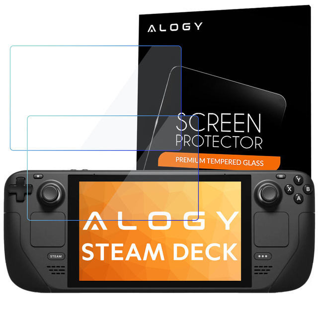 2x Tvrdené sklo 9H Alogy ochrana obrazovky pre konzolu Steam Deck
