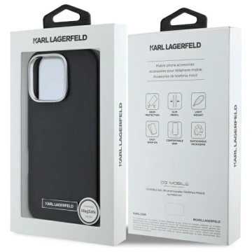 Чохол Karl Lagerfeld для iPhone 16 Pro 6.3" Black MagSafe Hardcase FW Metal Plate
