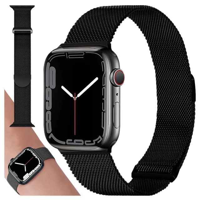 Náramok z alogickej ocele pre Apple Watch 38/40/41 mm z nehrdzavejúcej ocele čiernej farby