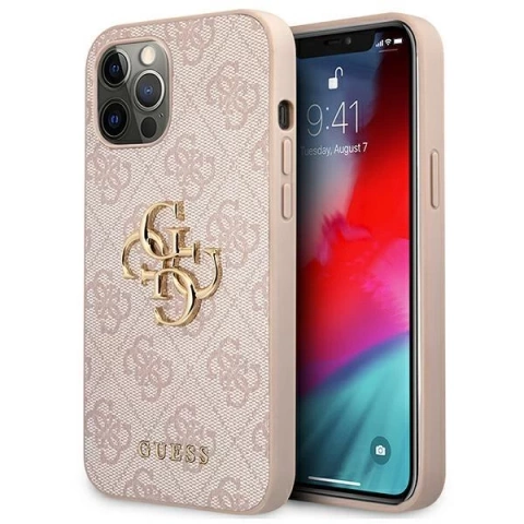 Guess GUHCP12L4GMGPI iPhone 12 Pro Max 6,7" ružové/ružové pevné puzdro 4G veľké kovové logo