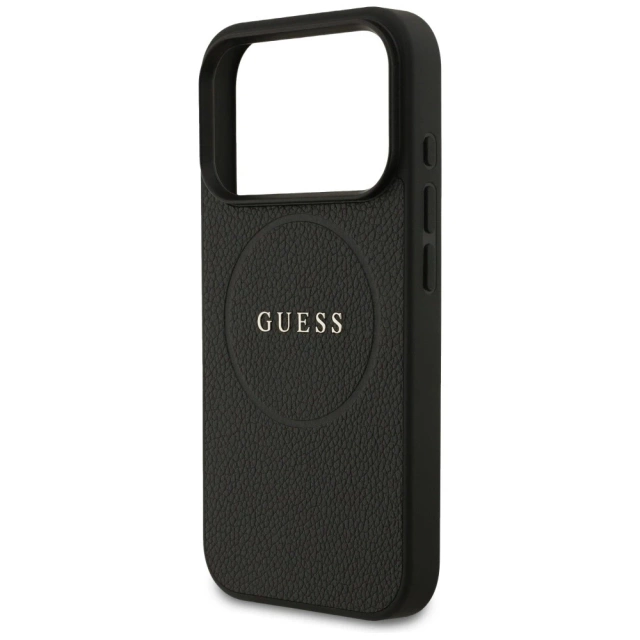 Etui do iPhone 17 Pro Guess Grained Ring MagSafe Black