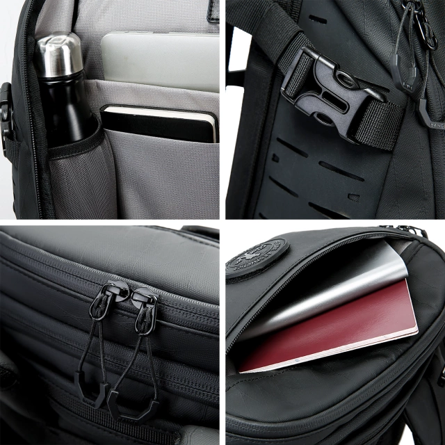 Bange Waterproof Backpack for Laptop 15.6" City Travel 45x30x16 cm for Work Airplane Men's Women's with USB Port Black