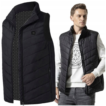 Heated Vest Women Men Sleeveless Jacket USB Quilted Heated Electric Winter Unisex Size M Black