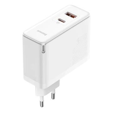 Baseus GaN5 Pro Fast Universal GaN USB Charger Type C / USB 100W PD3.0, QC4.0, AFC білий (CCGP090202)