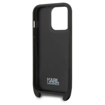 Ochranné pouzdro na telefon Karl Lagerfeld KLHCP14LSTKMK pro Apple iPhone 14 Pro 6.1" černo/černé pevné pouzdro Monogram Ikonik Patch