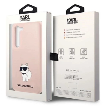 Pevné puzdro Karl Lagerfeld KLHCS23SSNCHBCP pre Samsung Galaxy S23 S911 zo silikónovej chupette