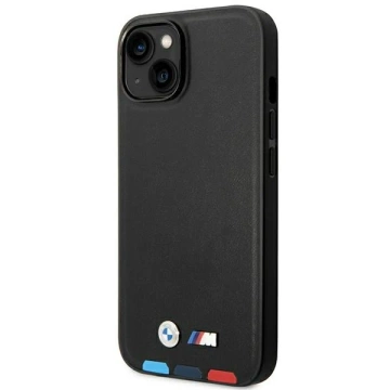 BMW BMHMP14S22PTDK Phone Case for Apple iPhone 14 6.1" black/black Leather Stamp Tricolor Magsafe