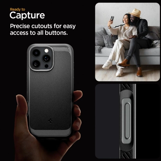 Spigen Rugged Armor Mag Magsafe Protective Case for iPhone 16 Pro Black