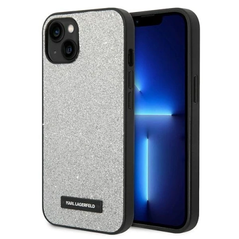 Ochranné puzdro na telefón Karl Lagerfeld KLHCP14MG2ELS pre Apple iPhone 14 Plus 6,7" pevné puzdro strieborné/strieborné Glitter Plaque Logo