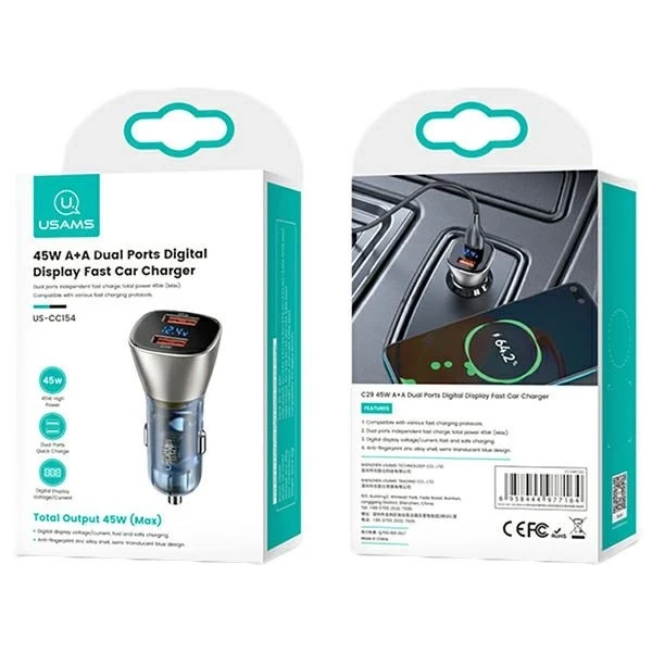 Zatížení USAMS. sama. C29 45W 2xUSB-A Fast Charge světle zlatá/světle zlatá CC154CC01 (US-CC154)