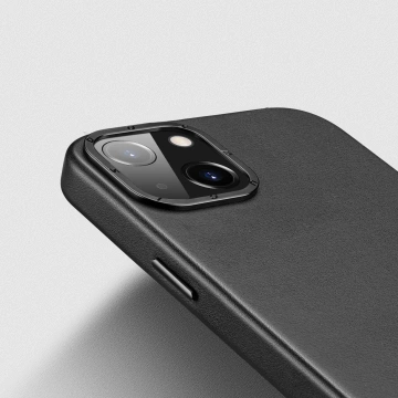 Dux Ducis Grit Ledertasche für iPhone 14 Plus Glatte PU-Lederhülle (MagSafe-kompatibel) Schwarz