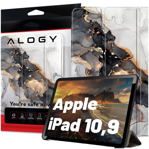 Pouzdro pro Apple iPad 10.9 Gen 10 2022 Kryt na tablet Alogy Book Case Cloudy Marble Marble