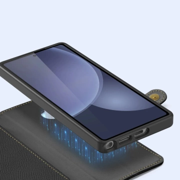 Шкіряний чохол Dux Ducis Lava для Samsung Galaxy S25 Ultra, чорний
