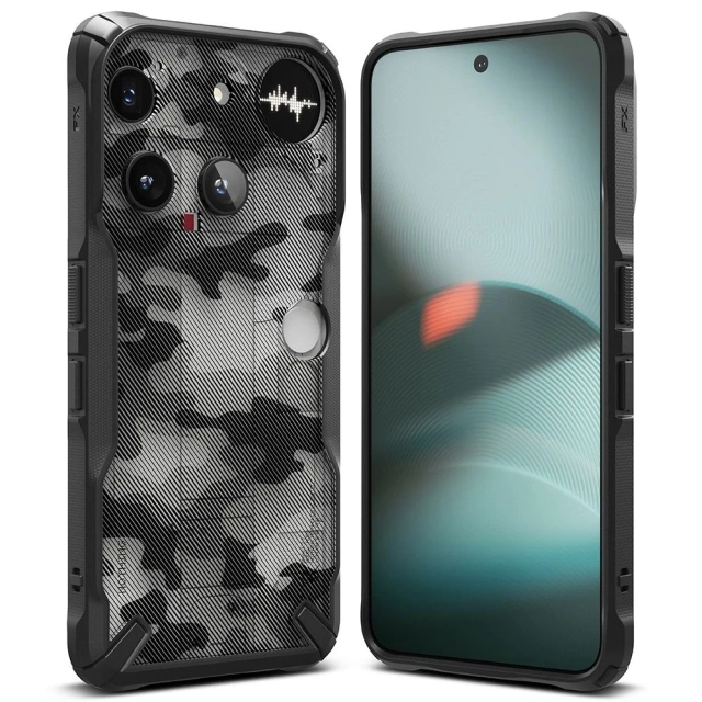 Etui Ringke Fusion X Camo Black do Nothing Phone 3, pancerne