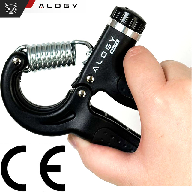 Rukoväť rukoväte na cvičenie, nastaviteľný vysoký odpor 10-60kg Alogy Sport grip s reguláciou a pultom Black