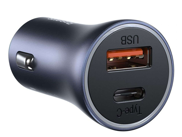 Baseus USB USB-C QC3.0 PD 40W Graues Autoladegerät