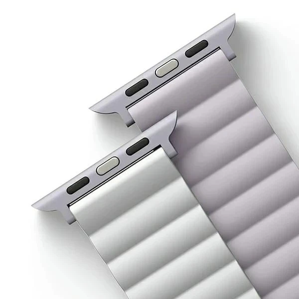 Pasek UNIQ Revix do Apple Watch Series 4/5/6/7/8/SE/SE2/Ultra 42/44/45mm reverzibilní magnetický lilak-biały/lila-white