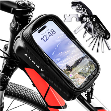 Pouzdro na tašku na kolo na telefon 6,7palcový držák tašky na rám kola 2l Black Tools Multitool keys 16v1 Alogy