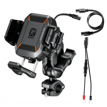 KEWIG M11B Motorradhalterung für Telefon mit QC 3.0 15W Qi-Ladegerät Schwarz