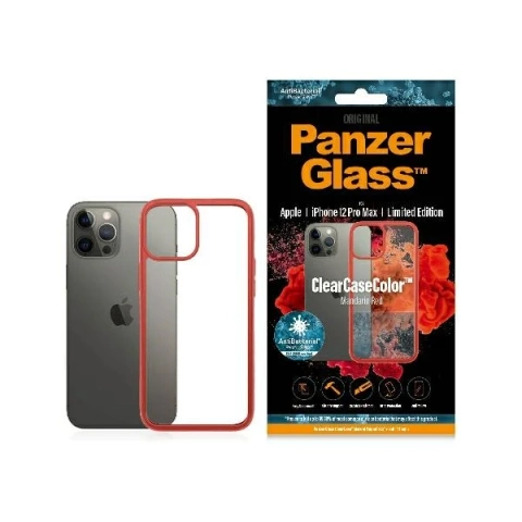 Чохол PanzerGlass ClearCase для iPhone 12 Pro Max Mandarin Red AB