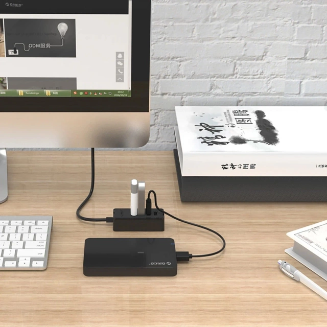 Hub USB-A Orico W5P-U2-100 4x USB 2.0 + microUSB 1m Czarny