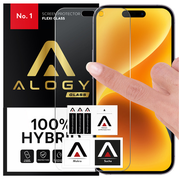 Гібридне скло для Apple iPhone 14 Pro Max захисна плівка на екран Alogy Flexi Glass 9H Case Friendly захисна плівка на екран