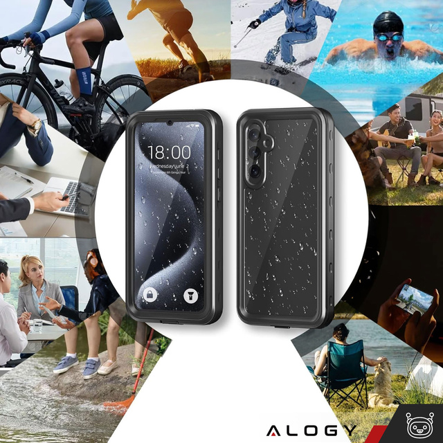 Pouzdro pro Samsung Galaxy A35 5G Armored Waterproof IP68 360 Armor Case Vestavěné Glass Alogy Black