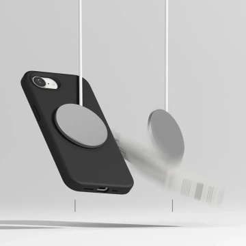 Силіконовий магнітний чохол MagSafe для iPhone 16e, чорний