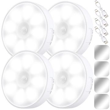 4x Lampa LED pohybový senzor soumrak noční lampa Alogy Sensor Light Bezdrátové osvětlení nábytku Bílé světlo 6000k