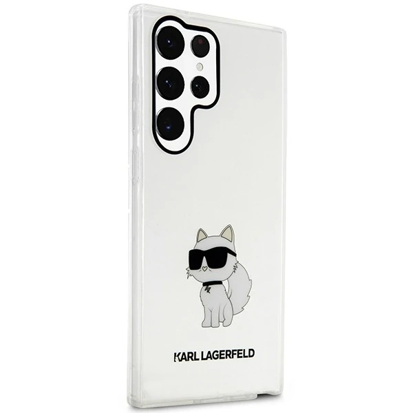 Protective phone case Karl Lagerfeld KLHCS23LHNCHTCT for Samsung Galaxy S23 Ultra S918 transparent hardcase Ikonik Choupette