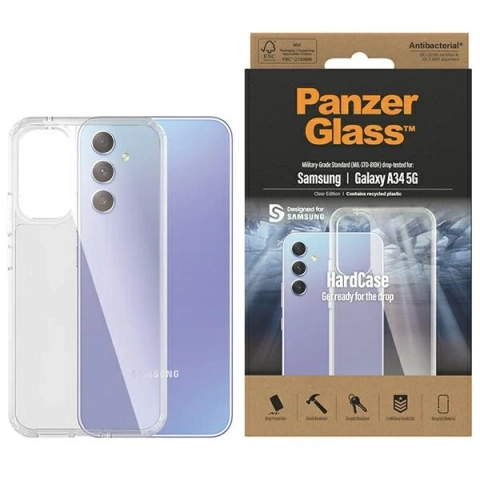 Case for Samsung Galaxy A34 5G PanzerGlass HardCase Protective Clear