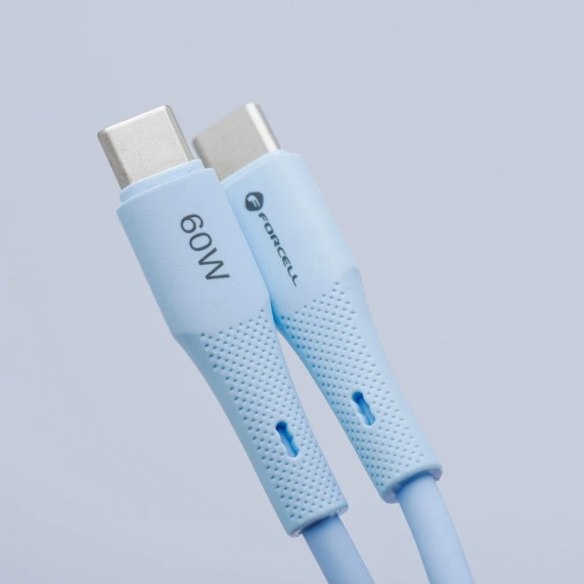 Kabel USB-C – USB-C 100W Forcell F-Energy Silicone 1 m C347 niebieski