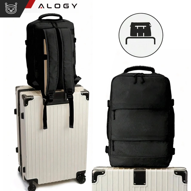 Alogy Backpack for Laptop Travel Accessories 46x32x15 cm for Work School Plane Travel Men's Women's Black