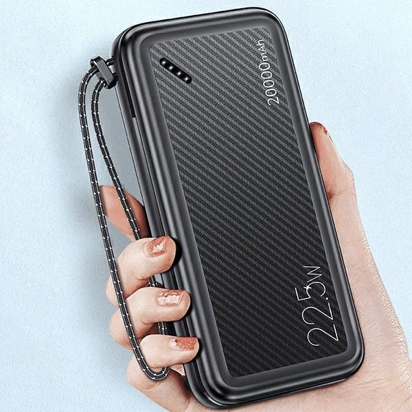 USAMS Powerbank PB60 20000mAh 22.5W 2xQC3.0 PD Fast Charge czarny/black 20KCD16801 (US-CD168)