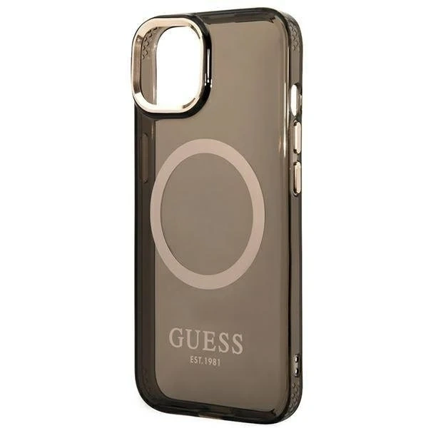 Etui Guess GUHMP14MHTCMK pro Apple iPhone 14 Plus 6,7" černý/černý pevný obal Gold Outline Translucent MagSafe