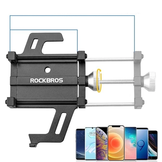 Uchwyt rowerowy Rockbros 699-BK aluminiowy na kierownicę 55–100 mm – czarny