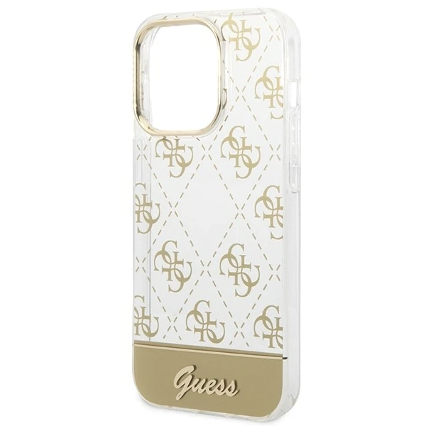 Etui Guess GUHCP14XHG4MHG do Apple iPhone 14 Pro Max 6,7" złoty/gold hardcase 4G Pattern Script