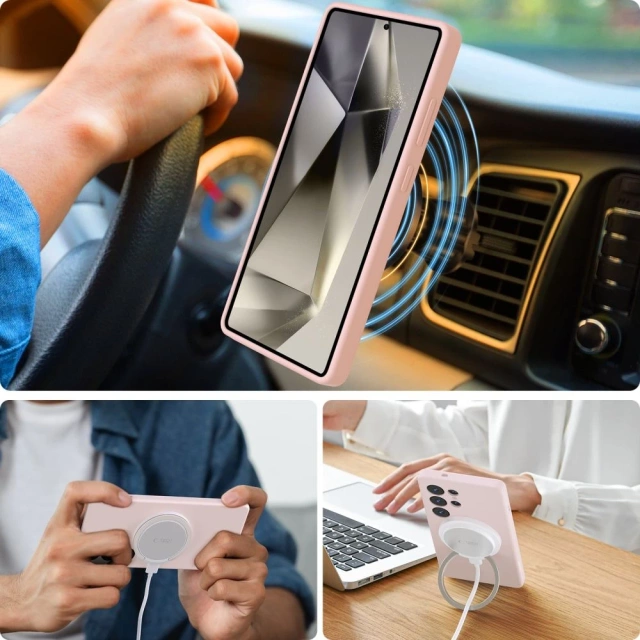 Etui do Samsung Galaxy S25 Ultra Tech-Protect Liquid Silicone MagSafe Pink Pearl