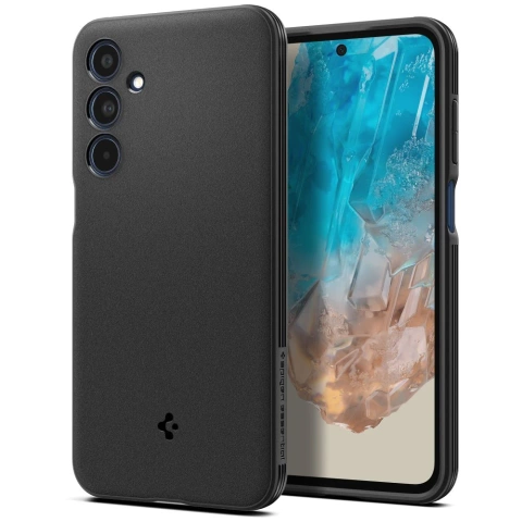 Puzdro pre Samsung Galaxy A35 5G Spigen Essential SandBlast Case zadný kryt matný čierny matný čierny