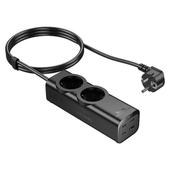 Подовжувач зарядного пристрою Hoco NS10 2 м 67 Вт 2x230 В USB-C 3x USB-A Чорний