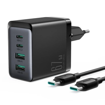 Joyroom TCG02 GaN 67W - Fast Charger 2x USB-C 2x USB-A Cable 100W