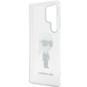 Ochranné puzdro na telefón Karl Lagerfeld KLHCS23LHNIKTCT pre Samsung Galaxy S23 Ultra S918 priehľadné pevné puzdro Ikonik Karl Lagerfeld
