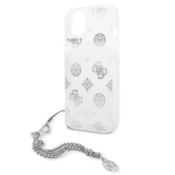 Guess GUHCP13SKSPESI iPhone 13 mini 5,4" srebrný/strieborný pevný obal Peony Chain Collection