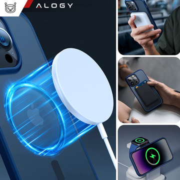 Case for iPhone 14 Pro Max MagSafe Case protective cover Alogy Ring armored phone case matte Navy blue